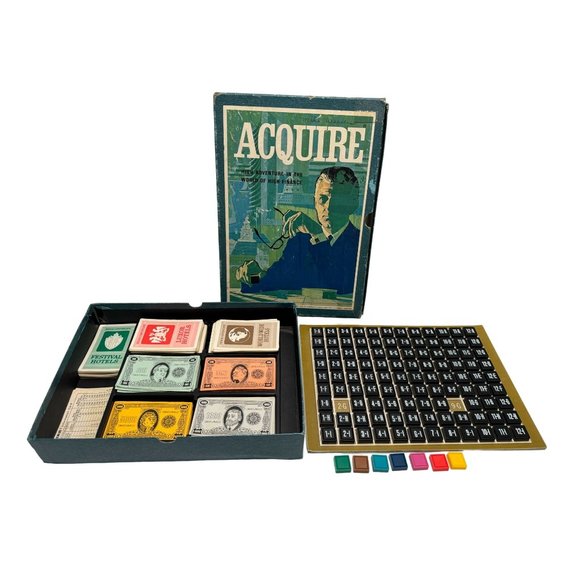 ACQUIRE Vintage 1962 High Finance 3M Bookshelf Game Missing 2 Tiles - Picture 1 of 6